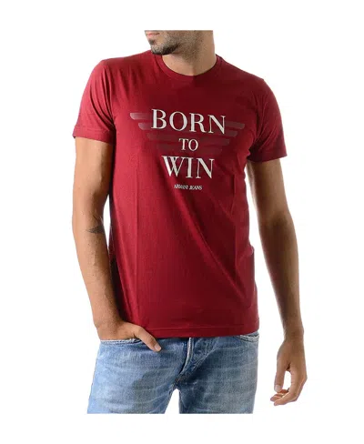 Armani Jeans Logo Details T-shirt In Red