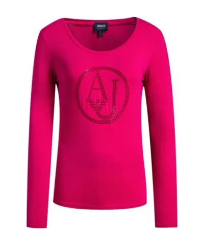 Armani Jeans Logo Details T-shirt In Red