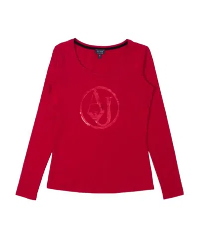 Armani Jeans Logo Details T-shirt In Red