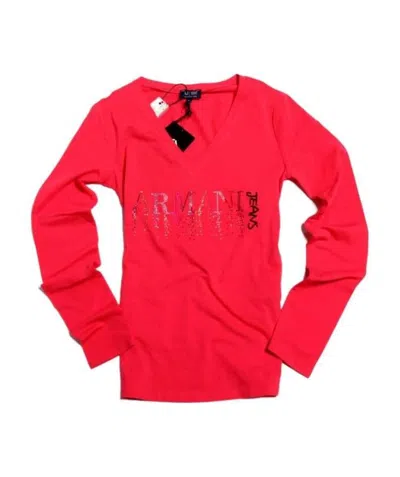Armani Jeans Logo Details T-shirt In Red