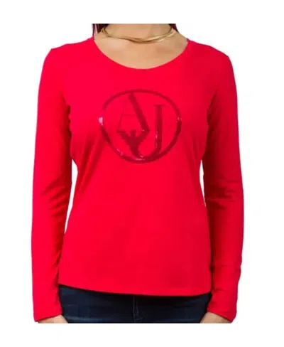 Armani Jeans Logo Details T-shirt In Red