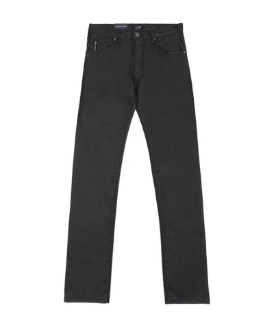 Armani Jeans Logo Jeans In Black