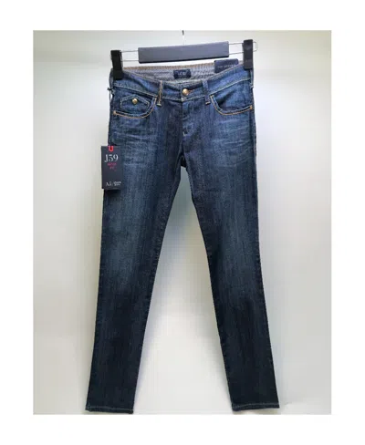 Armani Jeans Logo Jeans In Blue