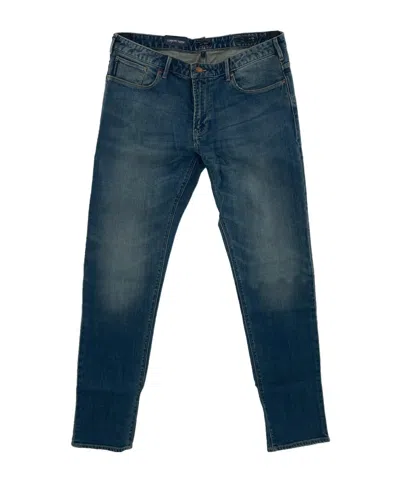 Armani Jeans Logo Jeans In Blue