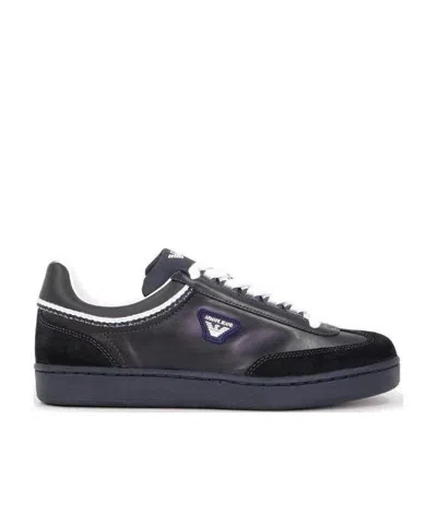 Armani Jeans Logo Low-top Leisure Sneakers In Black