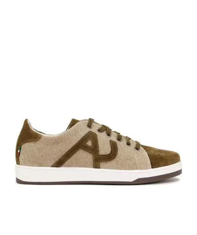 Armani Jeans Logo Low-top Leisure Sneakers In Nude