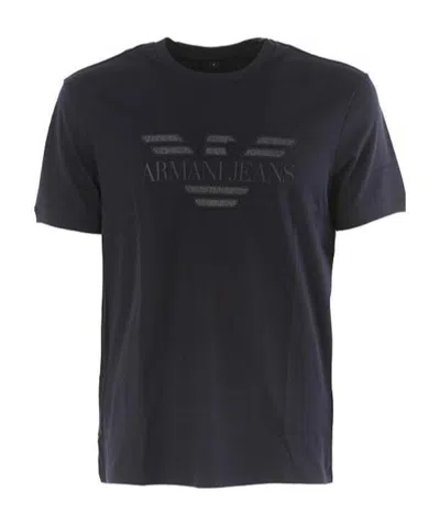 Armani Jeans Logo Pattern T-shirt In Black