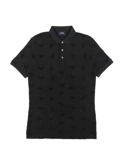 Armani Jeans Logo Polo Shirt In Black