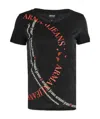 Armani Jeans Logo Printed Pattern T-shirt In Black