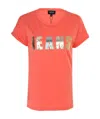 Armani Jeans Logo Printed Pattern T-shirt In Pink