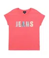 Armani Jeans Logo Printed Pattern T-shirt In Pink