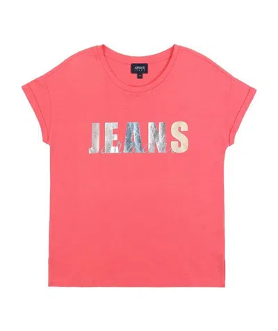 Armani Jeans Logo Printed Pattern T-shirt In Pink