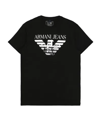 Armani Jeans Logo Printed T-shirt In Black