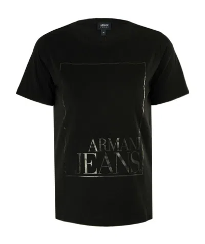 Armani Jeans Logo Printed T-shirt In Black
