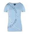 Armani Jeans Logo Printed T-shirt In Blue