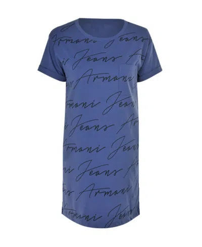 Armani Jeans Logo Printed T-shirt In Blue
