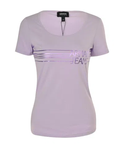 Armani Jeans Logo Printed T-shirt In Purple