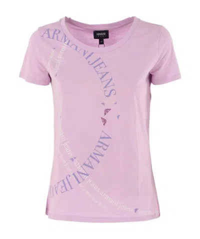 Armani Jeans Logo Printed T-shirt In Purple