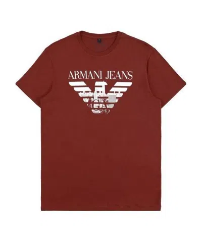 Armani Jeans Logo Printed T-shirt In Red