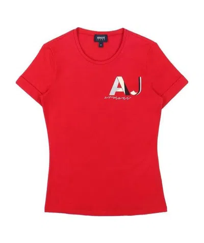 Armani Jeans Logo Printed T-shirt In Red