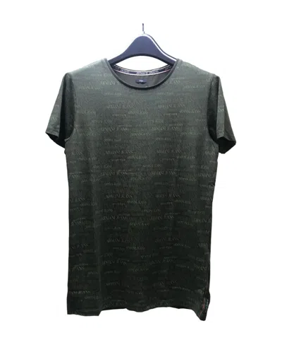 Armani Jeans Logo Round Neck T-shirt In Black