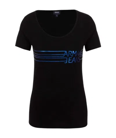 Armani Jeans Logo Short-sleeved T-shirt In Black
