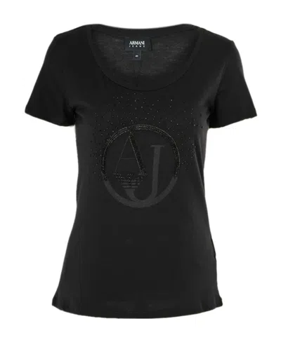 Armani Jeans Logo Short-sleeved T-shirt In Black