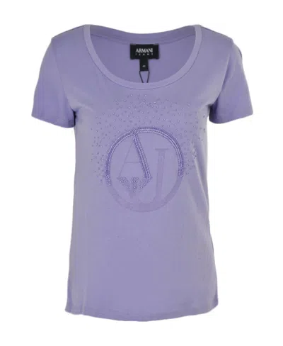 Armani Jeans Logo Short-sleeved T-shirt In Purple