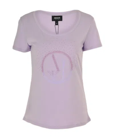 Armani Jeans Logo Short-sleeved T-shirt In Purple