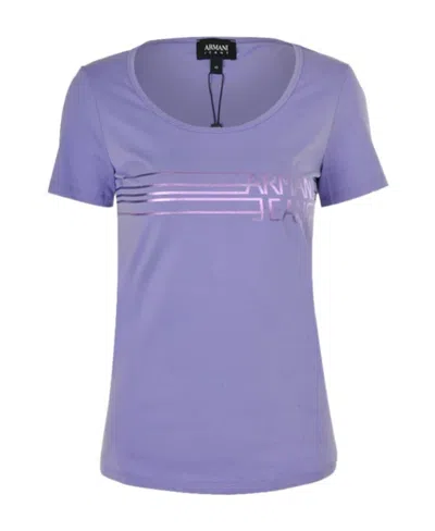 Armani Jeans Logo Short-sleeved T-shirt In Purple
