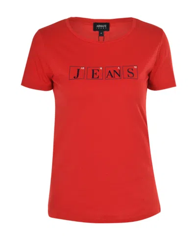 Armani Jeans Logo Short-sleeved T-shirt In Red