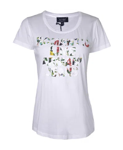 Armani Jeans Logo Short-sleeved T-shirt In White