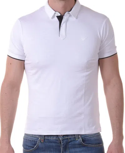 Armani Jeans Logo Slim Polo Shirt In White
