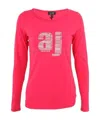 Shop Armani Jeans Logo T-shirt In Pink