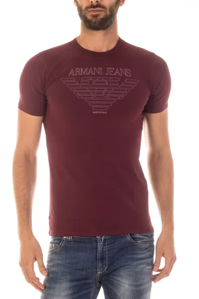 Armani Jeans Logo T-shirt In Purple