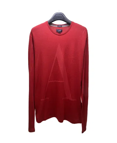 Armani Jeans Logo T-shirt With Round Neck In Red