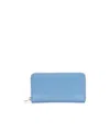 Armani Jeans Logo Zipper Wallet In Blue