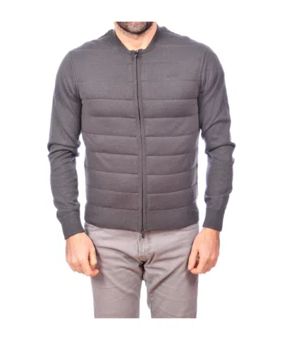 Armani Jeans Long Sleeve Casual Jacket In Gray