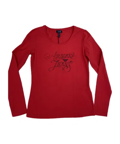Armani Jeans Long Sleeve T-shirt In Burgundy