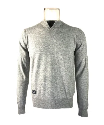 Armani Jeans Long-sleeved Contrasting Sweater In Gray