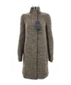 Armani Jeans Long-sleeved High-neck Coat In Green