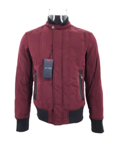 Armani Jeans Long-sleeved Quilted Casual Jacket In Red