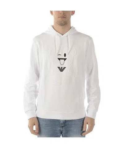Armani Jeans Long-sleeved Round-neck Sweater In White