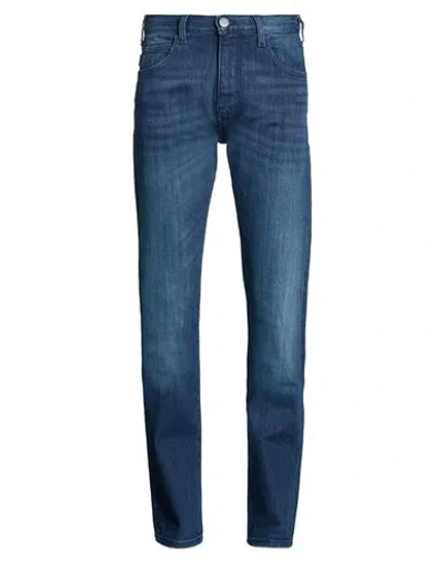 Armani Jeans Man Jeans Blue Size 28w-32l Cotton, Elastane