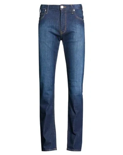 Armani Jeans Man Jeans Blue Size 28w-32l Cotton, Elastane