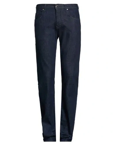 Armani Jeans Man Jeans Blue Size 29w-34l Cotton, Elastane