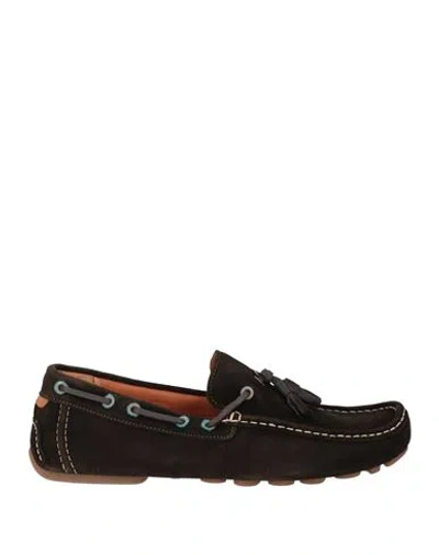 Armani Jeans Man Loafers Dark Brown Size 8.5 Cow Leather