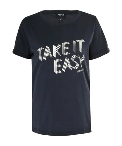Armani Jeans Print T-shirt In Black