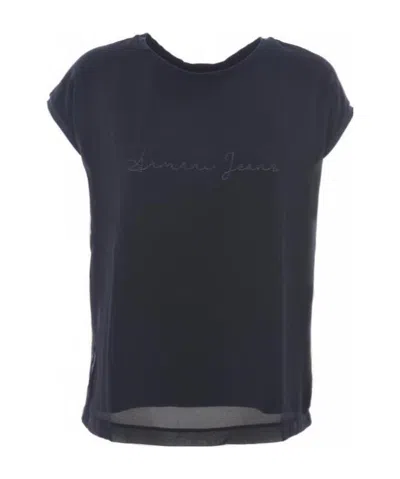 Armani Jeans Printed Logo T-shirt In Black