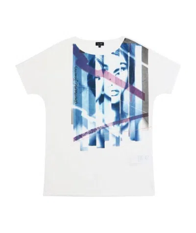 Armani Jeans Printed T-shirt With Round Neck In White